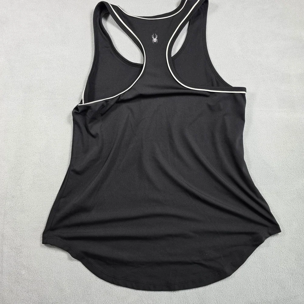 Spyder tank top Women Large Black Racerback Active SP309 Stretch